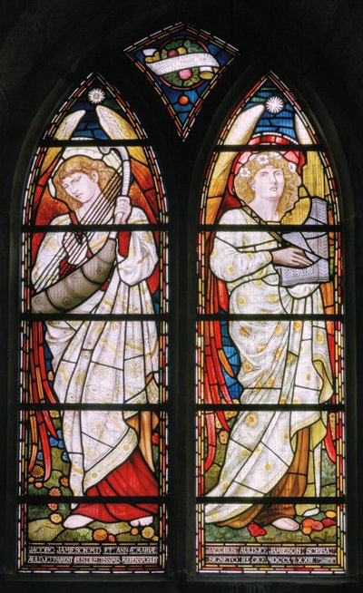 Aberdeen, St Machars Cathedral, Cottier & Co, Engel Muzikanten door Matthew Maris
